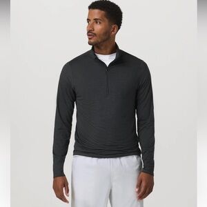 Vuori Ease Performance Long Sleeve Half Zip 2.0 Charcoal Gray Heather Size XL